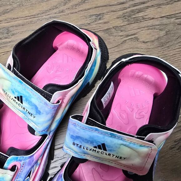 🆕️ Adidas Stella McCartney Hika Outdoor Sandal Bliss Pink Frozen Yellow Tie Dye - Picture 8 of 14